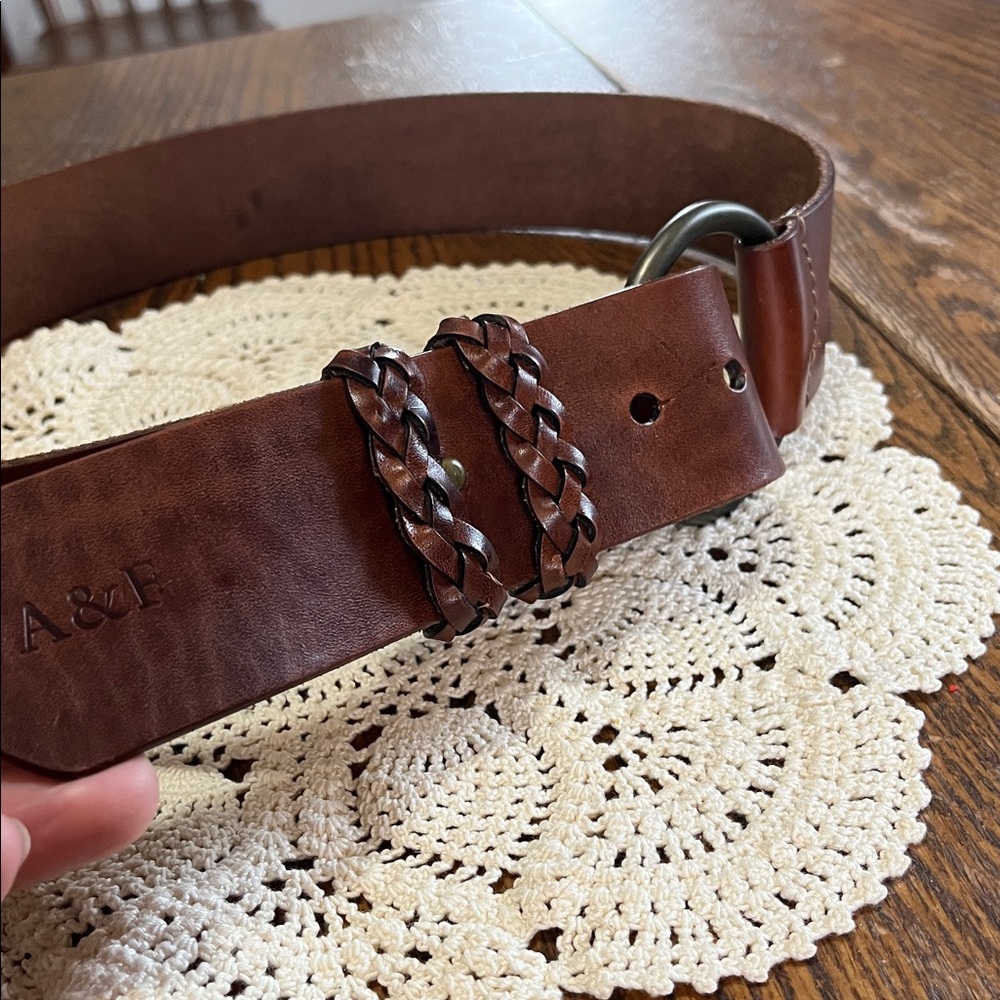 Abercrombie & Fitch Dark wide Brown Leather Belt